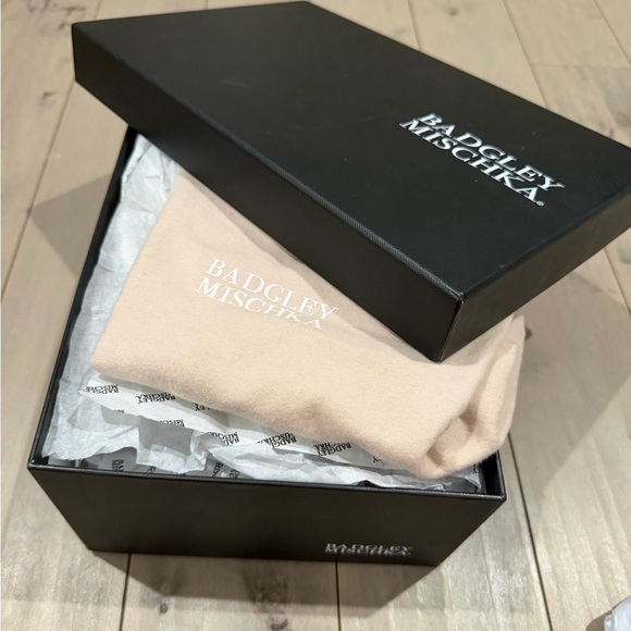 NWT: Badgley Mischka Julianna Black Satin Strappy Heels new in box with dust bag - Picture 9 of 14